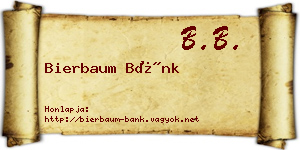 Bierbaum Bánk névjegykártya